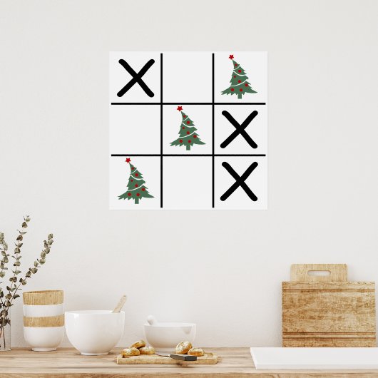 kersttic Tac Toe Poster (Keuken)
