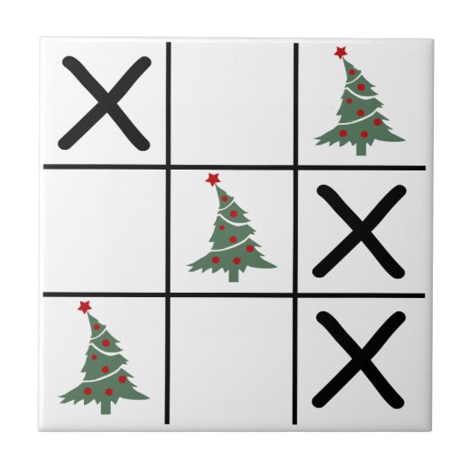 kersttic Tac Toe Tegeltje (Voorkant)