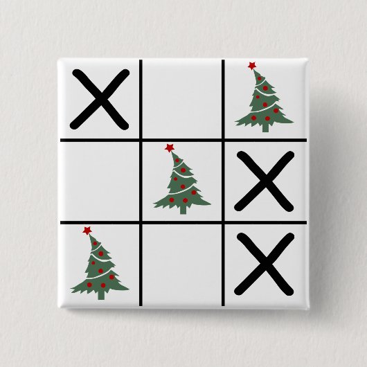 kersttic Tac Toe Vierkante Button 5,1 Cm (Voorkant)
