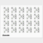 kersttic Tac Toe Vierkante Sticker (Vel)