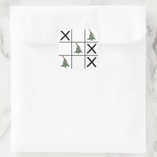 kersttic Tac Toe Vierkante Sticker (Tas)
