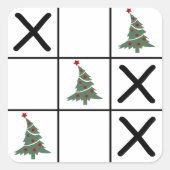kersttic Tac Toe Vierkante Sticker (Voorkant)