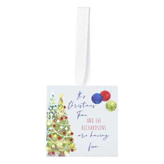 Kersttijd 3 Gezinsfoto's en naamsgeluiden Decoratie (Voorkant)