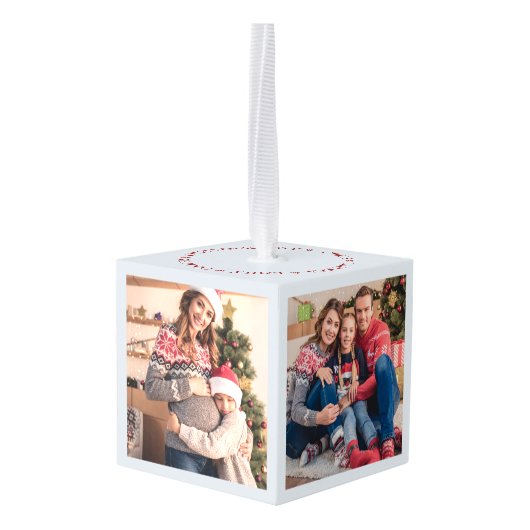 Kersttijd 3 Gezinsfoto's en naamsgeluiden Decoratie (Achter hoekig)