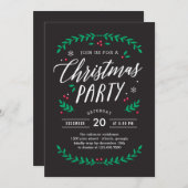 Kersttijd BEWERKBARE KLEUR Party Uitnodiging (Voorkant / Achterkant)