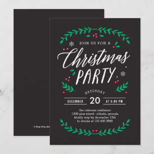 Kersttijd BEWERKBARE KLEUR Party Uitnodiging