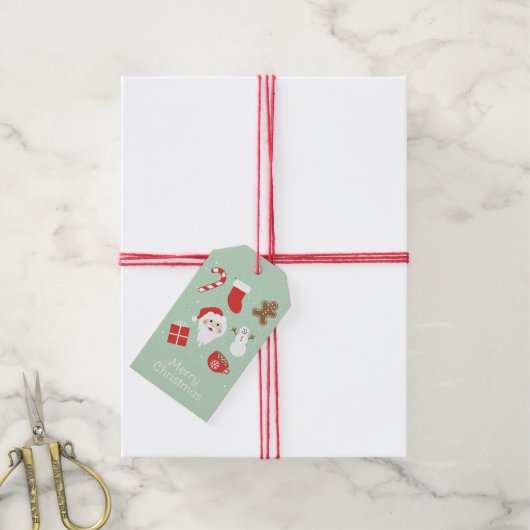 Kersttijd cadeaulabel (Met Touw)
