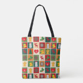 kersttijd canvas tas (Achterkant)