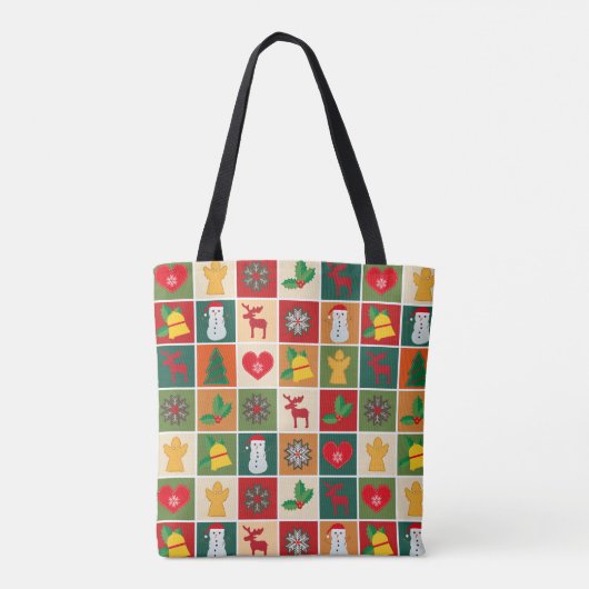 kersttijd canvas tas (Achterkant)