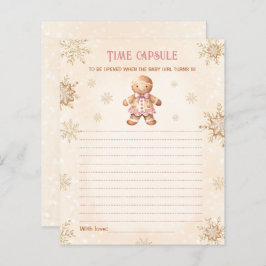 Kersttijd Capsule Kaart Meisje Baby Shower