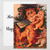 Kersttijd Catland Louis Wain Flat Card (Voorkant / Achterkant)