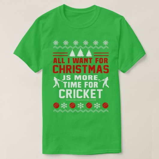 Kersttijd cricket t-shirt (Design voorkant)