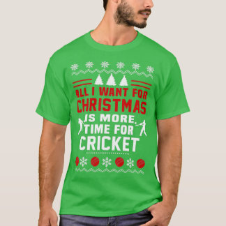 Kersttijd cricket t-shirt