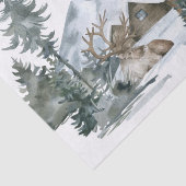 Kersttijd Deer, sneeuw en cabine-ontkoppeling Tissuepapier (Detail)