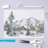 Kersttijd Deer, sneeuw en cabine-ontkoppeling Tissuepapier (Craft)