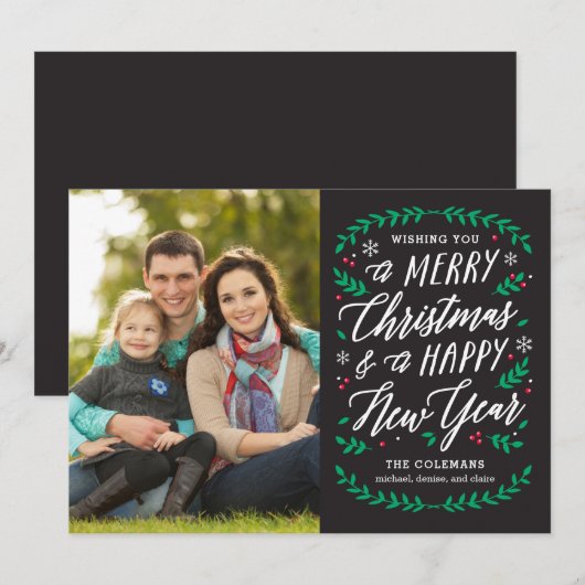 Kersttijd EDITABLE COLOR Holidcard Feestdagenkaart (Voorkant / Achterkant)