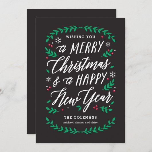 Kersttijd EDITABLE COLOR Holidcard Feestdagenkaart (Voorkant / Achterkant)