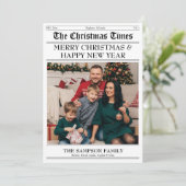 Kersttijd Familie Foto Nieuwsbrief Feestdagenkaart (Staand voorkant)