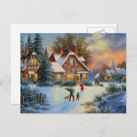 Kersttijd Feestdagenkaart (Voorkant / Achterkant)