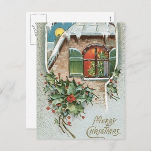 Kersttijd Feestdagenkaart (Voorkant / Achterkant)