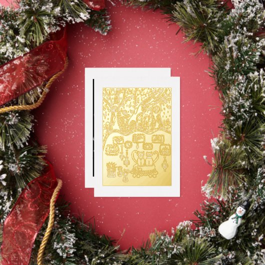 Kersttijd Folie Feestdagenkaart (Insitu)