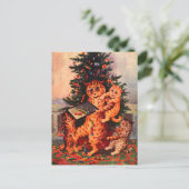 Kersttijd in Catland Louis Wain Post Kaart (Staand voorkant)