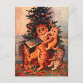 Kersttijd in Catland Louis Wain Post Kaart (Voorkant)