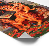 Kersttijd in Catland Louis Wain Poster (Hoek)