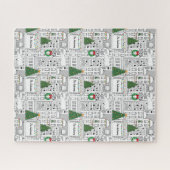 Kersttijd in de stad Persoonlijke hand-Drawn Legpuzzel (Horizontaal)