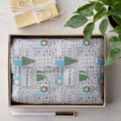 Kersttijd in de stad Persoonlijke hand-Drawn Tissuepapier (Geschenk)