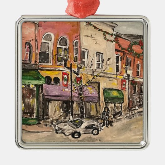 "Kersttijd in het centrum van Willoughby" Metalen Ornament (Voorkant)