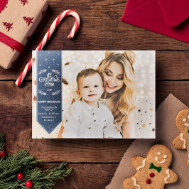 Kersttijd indigo blauwe prettige feestdagen foto feestdagenkaart