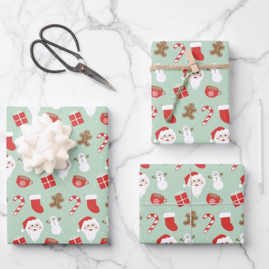 Kersttijd inpakpapier vel (Voorkant)
