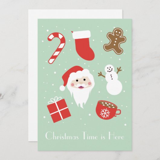 Kersttijd is hier feestdagenkaart (Voorkant / Achterkant)