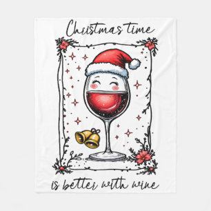 Kersttijd is leuker met wijn fleece deken