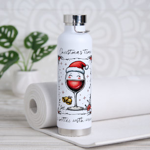 Kersttijd is leuker met wijn waterfles