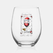 Kersttijd is leuker met wijn  wijnglas zonder voet (Voorkant)