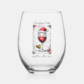 Kersttijd is leuker met wijn  wijnglas zonder voet (Achterkant)