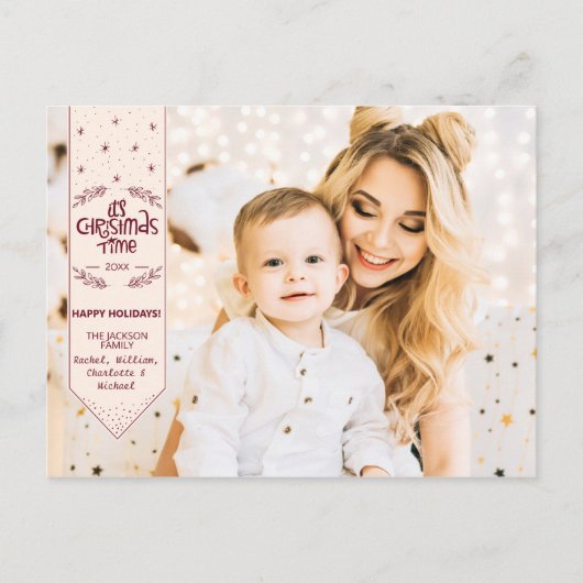 Kersttijd ivoor prettige feestdagen foto (Voorkant)