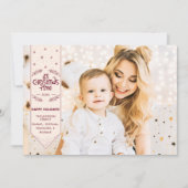 Kersttijd ivoor prettige feestdagen foto feestdagenkaart (Voorkant)