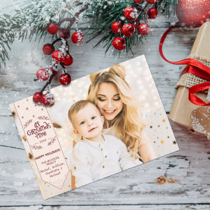 Kersttijd ivoor prettige feestdagen foto feestdagenkaart