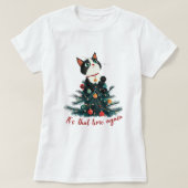 Kersttijd Kat T-shirt (Design voorkant)