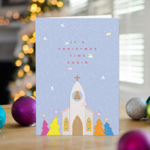 Kersttijd Kerk Kerstkaart