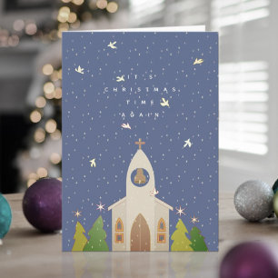 Kersttijd Kerk Kerstkaart Feestdagen Kaart