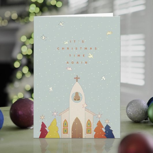 Kersttijd Kerk Kerstkaart Feestdagen Kaart