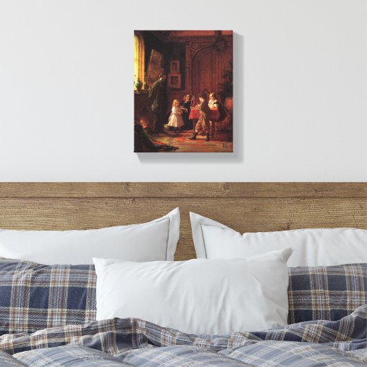 Kersttijd ( kerstscène) canvas afdruk (Insitu (Slaapkamer))