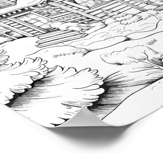 Kersttijd Kleurend Poster (Hoek)