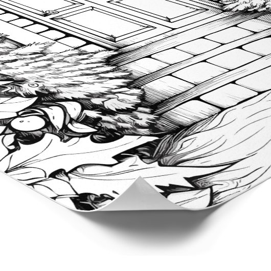 Kersttijd Kleurend Poster (Hoek)