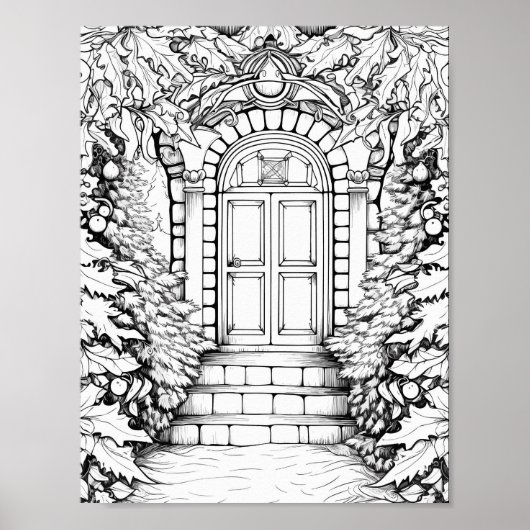 Kersttijd Kleurend Poster (Voorkant)