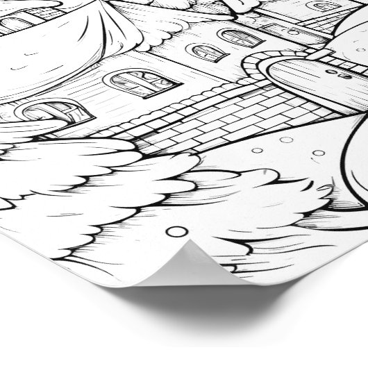 Kersttijd Kleurend Poster (Hoek)